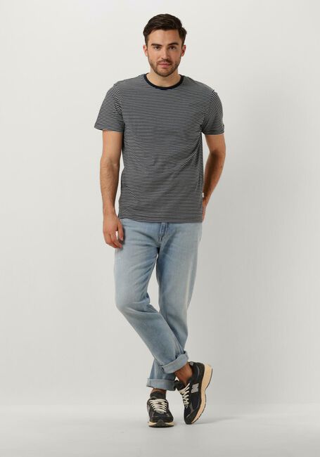 Blauwe SELECTED MEN T-shirt SLHASPEN STRIPE SS O-NECK TEE NOOS - large
