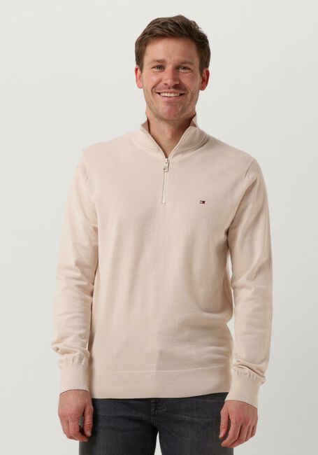 TOMMY HILFIGER Pull 1985 ZIP MOCK Blanc - large