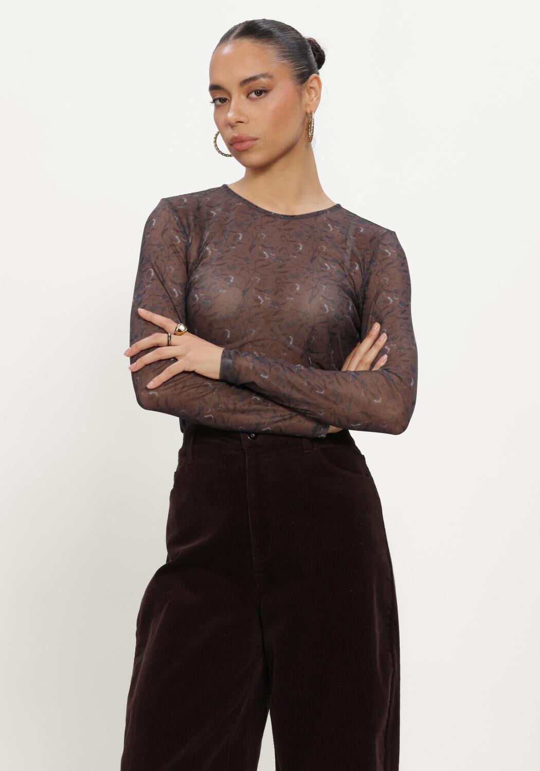 MSCH COPENHAGEN Haut MSCHJANIE ILLENORA TOP en marron - large
