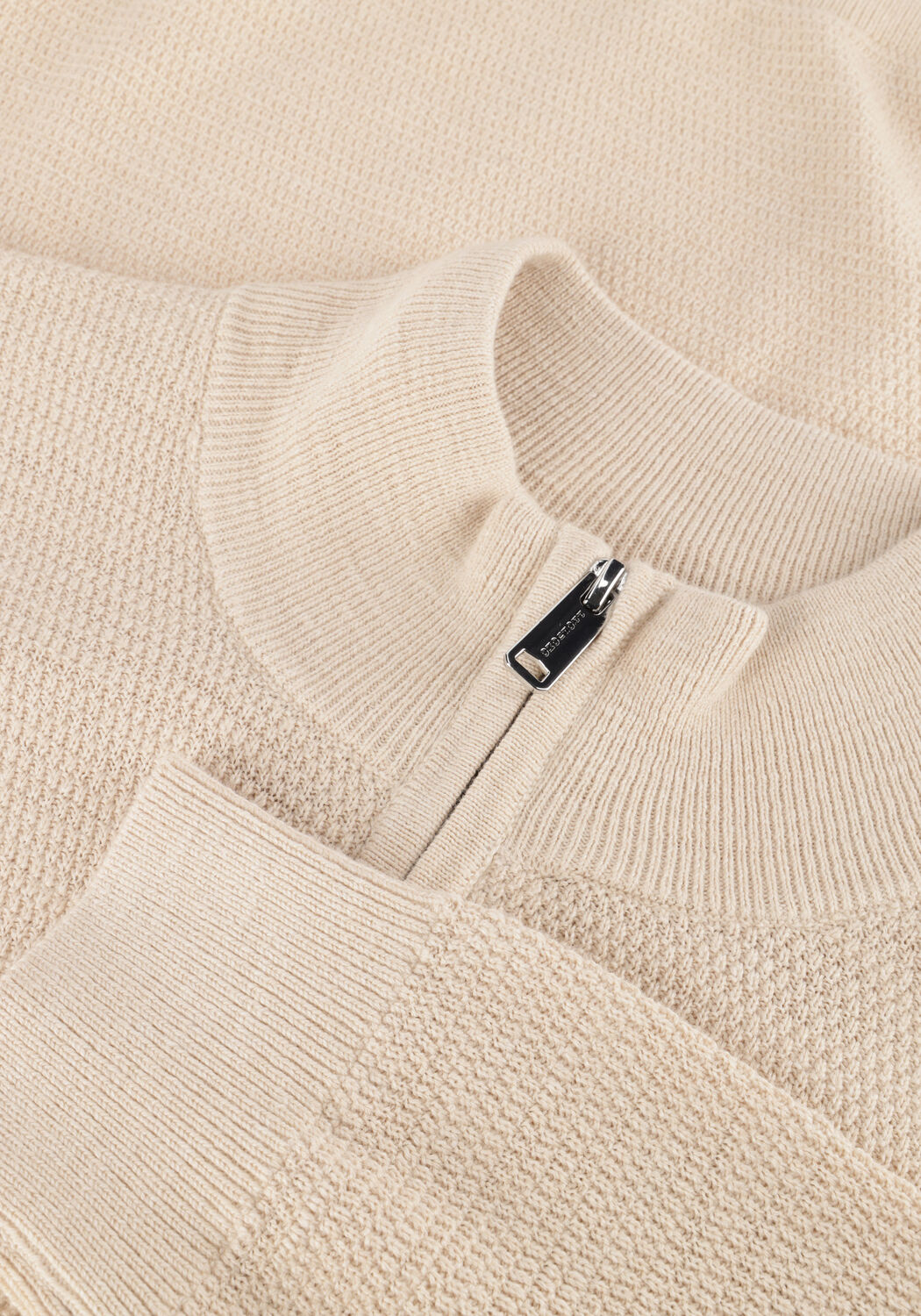 PROFUOMO Pull PULLOVER HALF ZIP TWINKLE SLUB en beige - large