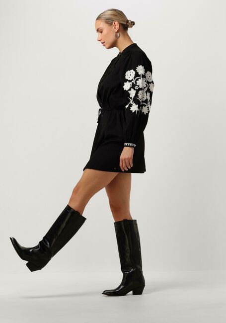 Zwarte SCOTCH & SODA Mini jurk MINI DRESS WITH SLEEVE EMBROIDERY - large