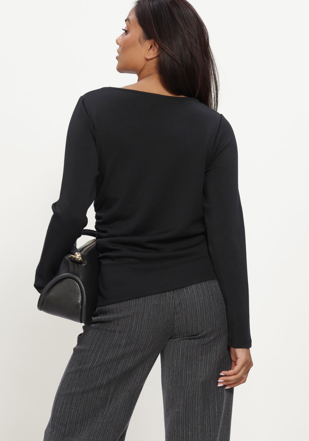 Zwarte MY ESSENTIAL WARDROBE  MWHELLE ASYMMETRIC BLOUSE - large