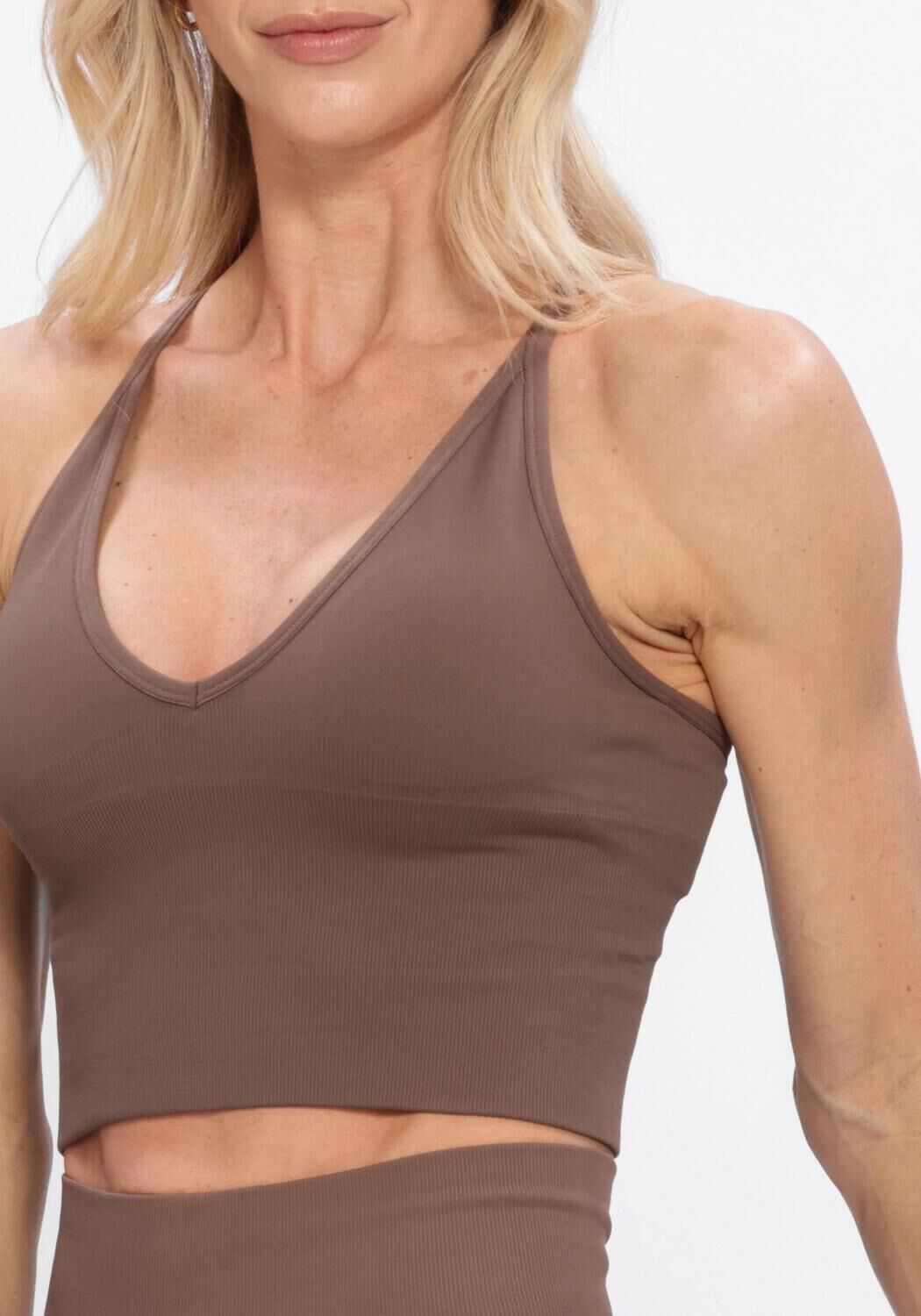 AIM'N Haut SHAPE SEAMLESS CROSS BACK BRALETTE en marron - large