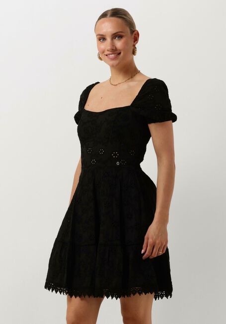Zwarte GUESS Mini jurk SS CLIO FLARE MIDI DRESS - large