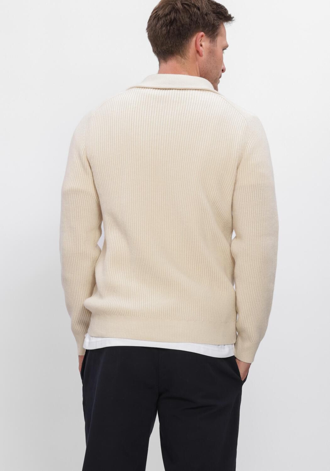Creme PROFUOMO Trui HEAVY WOOL - large
