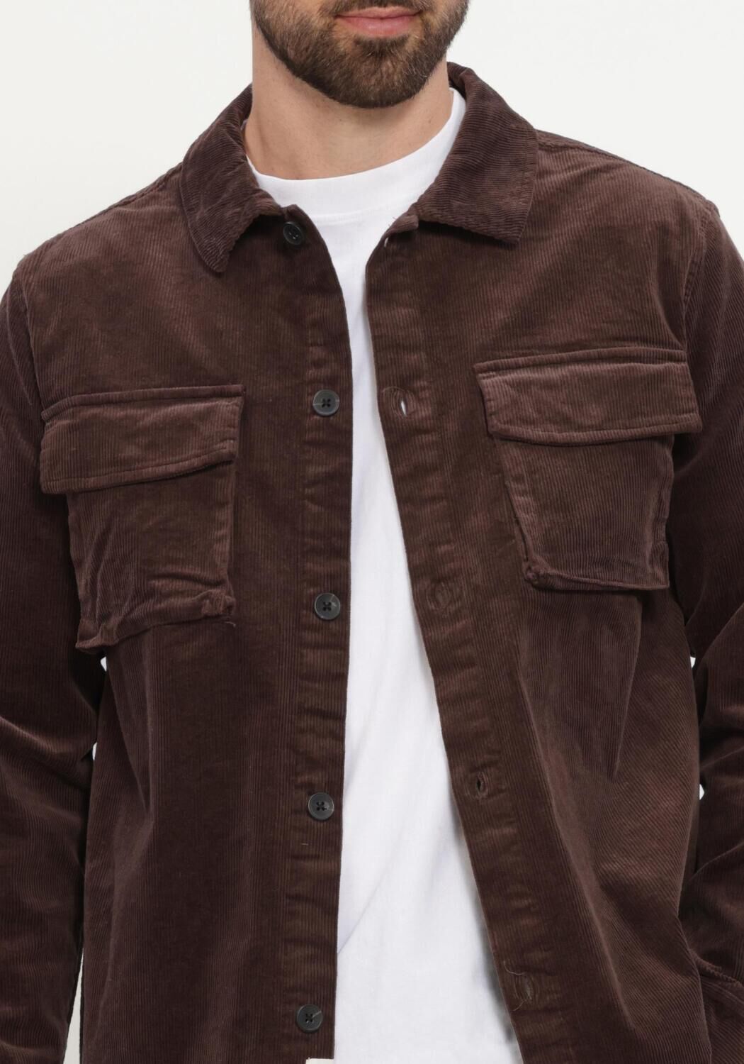 Bruine ANERKJENDT Overshirt OSCAR CORD OVERSHIRT - large