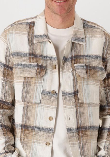 CAST IRON Surchemise LONG SLEEVE SHIRT SLUB CHECK Sable - large