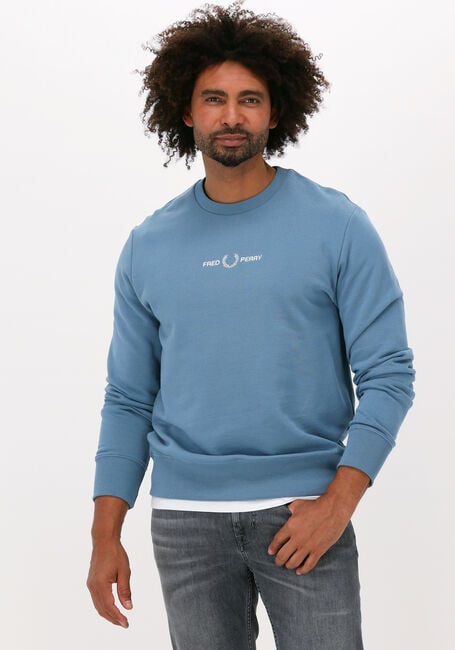 FRED PERRY Chandail EMBRIODERED SWEATSHIRT Bleu clair - large