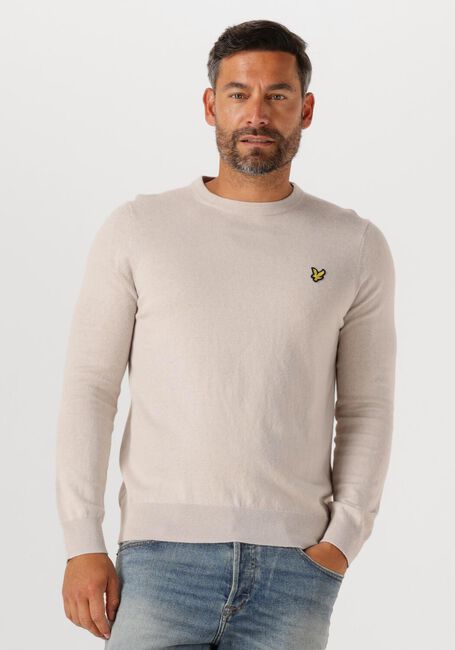 LYLE & SCOTT Pull COTTON MERINO CREW NECK JUMPER en beige - large