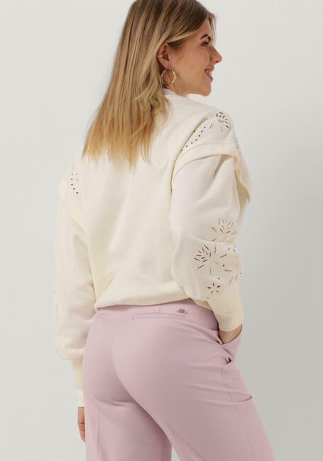 Creme SCOTCH & SODA Sweater PUFF SLEEVE EMBROIDERY SWEATSHIRT - large