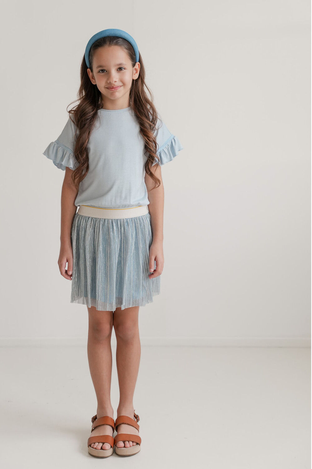 LIKE FLO Mini-jupe SARA FLO PLISSE SKIRT en argent - large