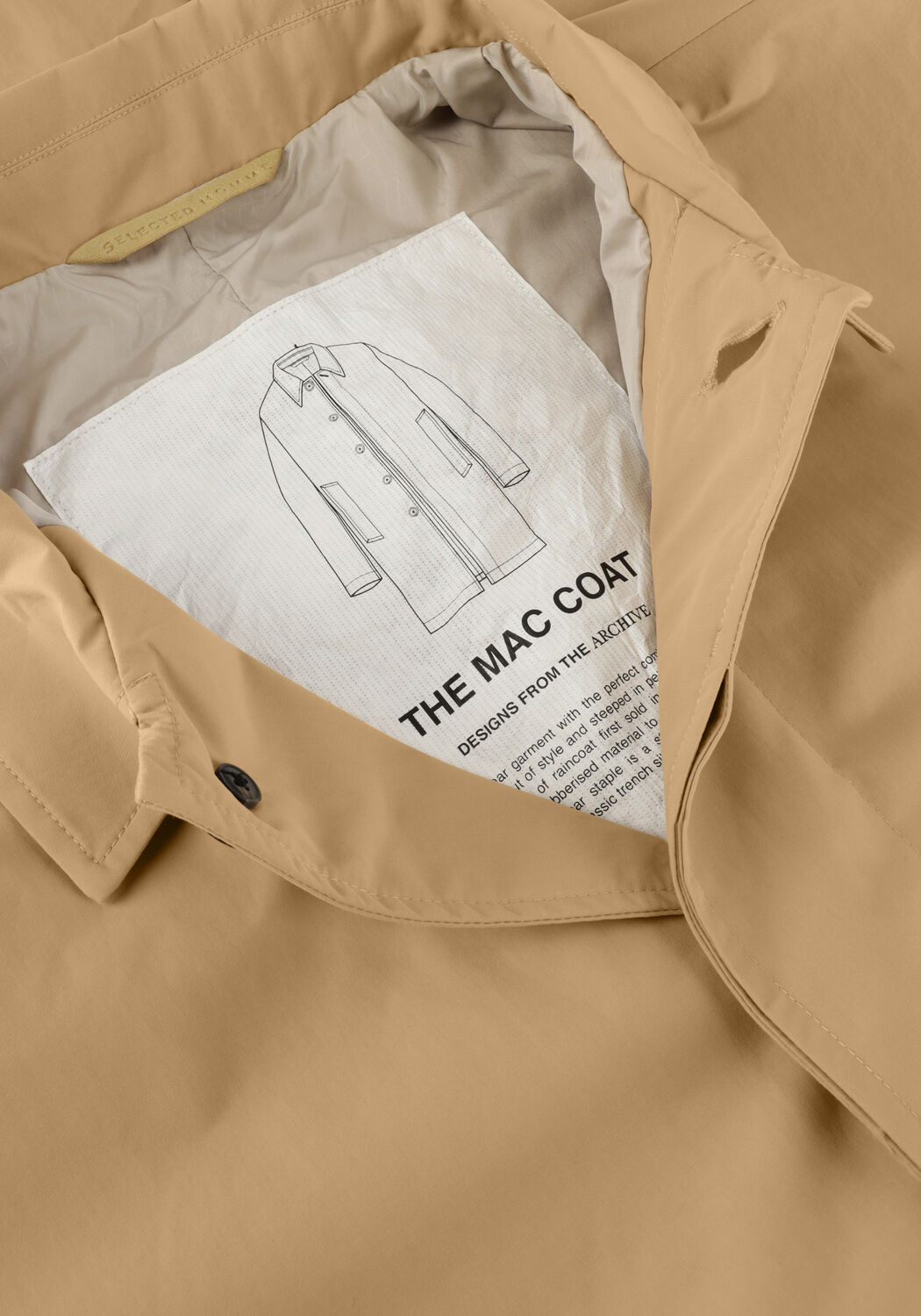 SELECTED MEN Imperm&eacute;able SLHDALTON MAC COAT W en beige - large