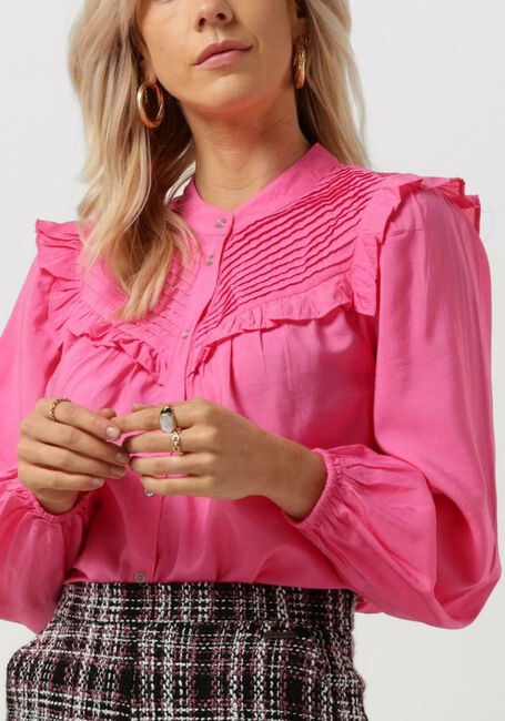 Roze CO'COUTURE  CALLUM FRILL SHOULDER SHIRT - large