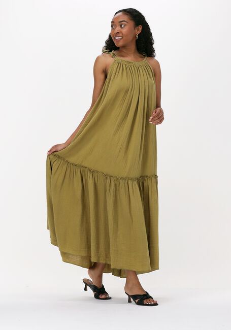 LEON & HARPER Robe maxi RAIA TC202 PLAIN Olive - large