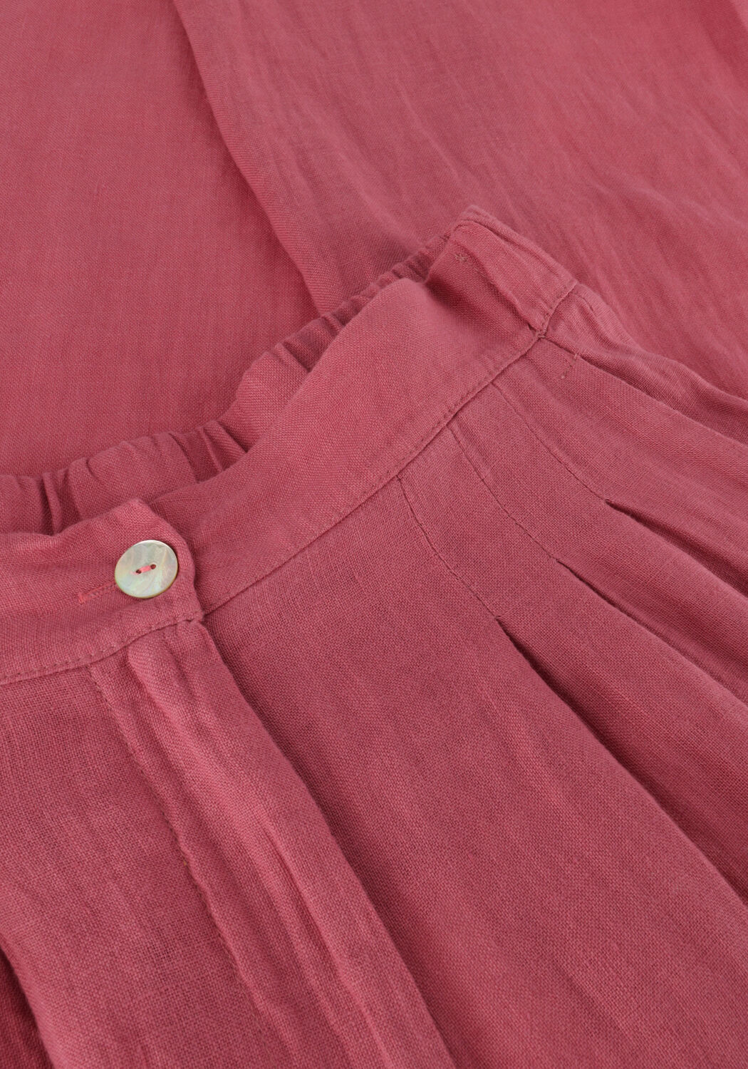 Roze BY-BAR Wijde broek ELI LINEN PANTS - large