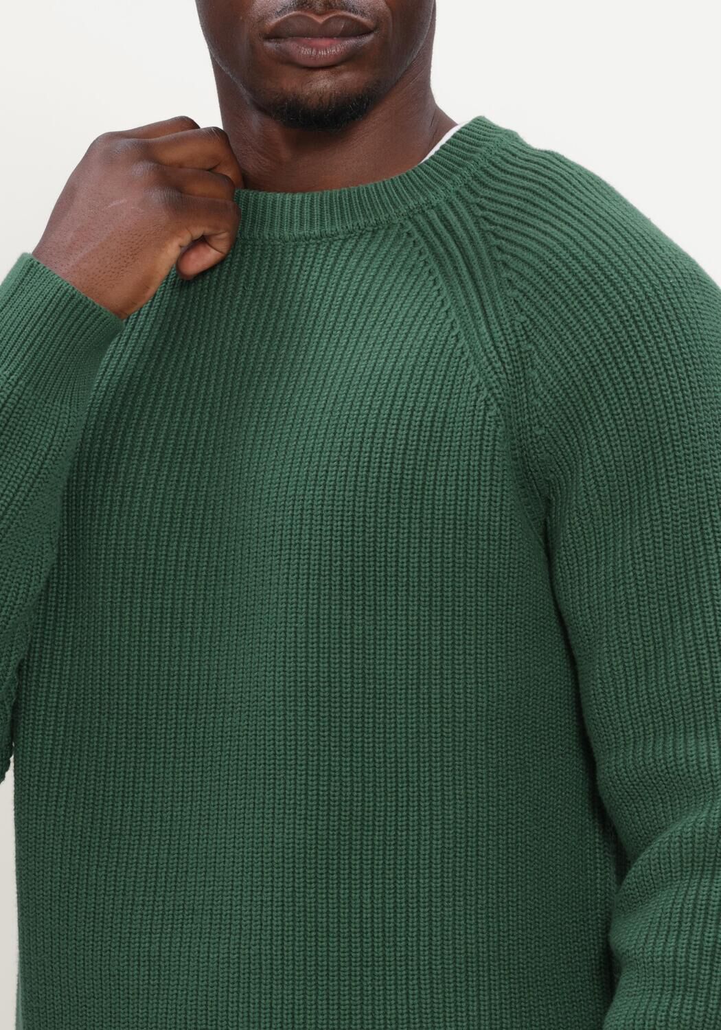 Donkergroene ANERKJENDT Trui AKSUNE PATENT KNIT - large