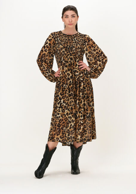 OBJECT Robe midi SIRO LS DRESS en marron - large