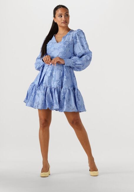 SELECTED FEMME Mini robe SLFCALLI-SADIE LS SHORT V-NECK DRESS FF Bleu clair - large