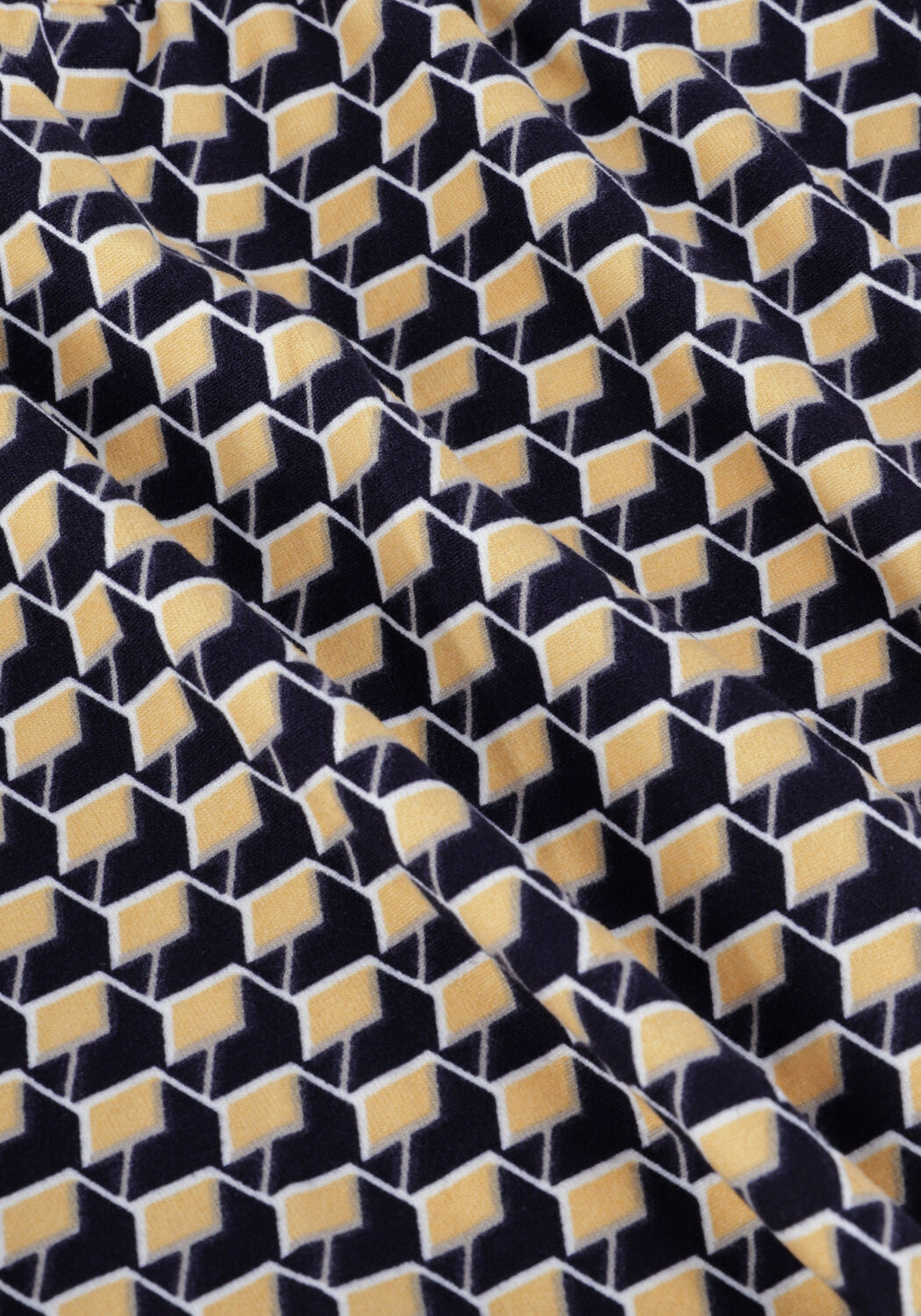 COLOURFUL REBEL Pantalon &eacute;vas&eacute; RETRO GEO PEACHED FLARE en jaune - large