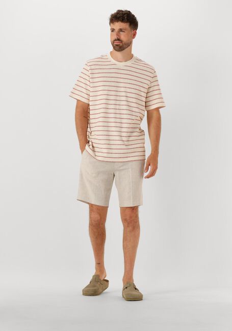 Ecru SELECTED HOMME T-shirt SLHDJANGO STRIPE SS O-NECK TEE - large