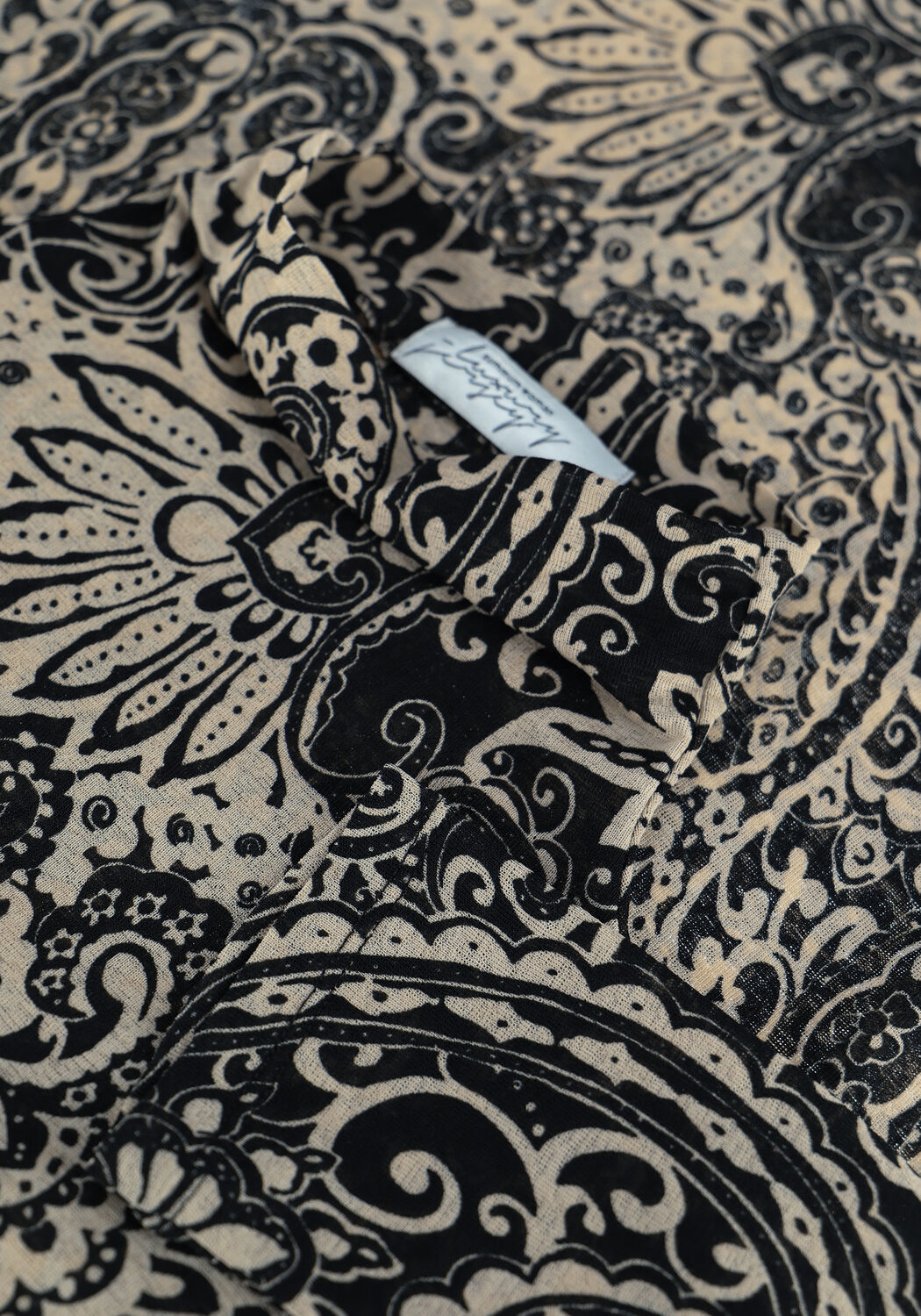 Zwarte SUMMUM Top MOCKNECK TOP GRAPHIC PAISLEY O - large