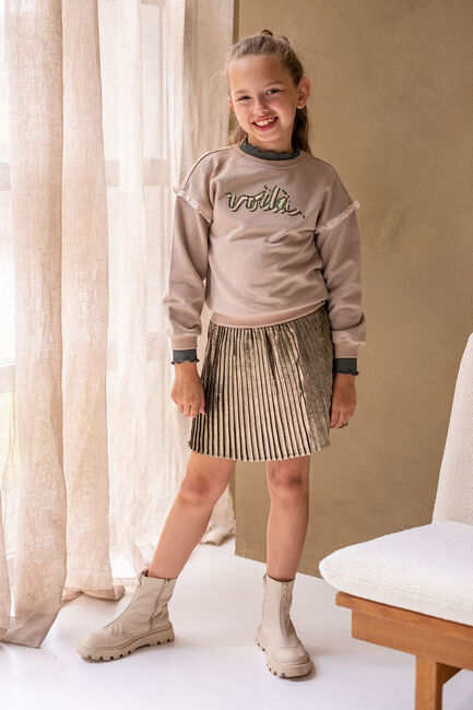 LIKE FLO Chandail DANEE SWEATER WITH RUFFLES en gris - large