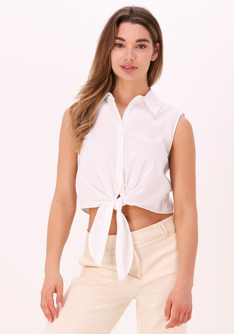 Witte NA-KD Top FRONT KNOT SLEEVELESS SHIRT - large