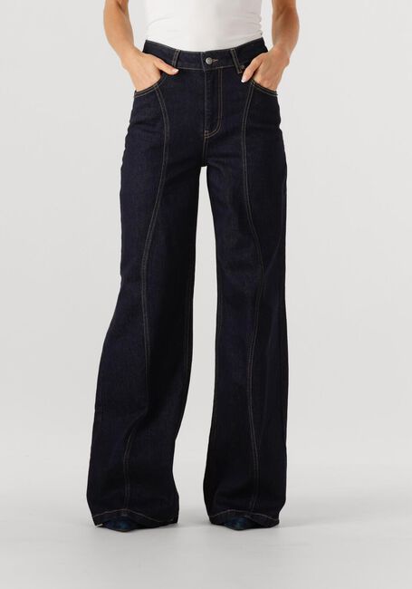 Donkerblauwe CO'COUTURE Wide jeans WILSON WAVE LONG JEANS - large