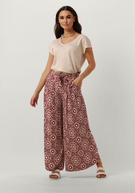 Bordeaux BY-BAR Wijde broek WANDA SUNFLOWER PANTS - large