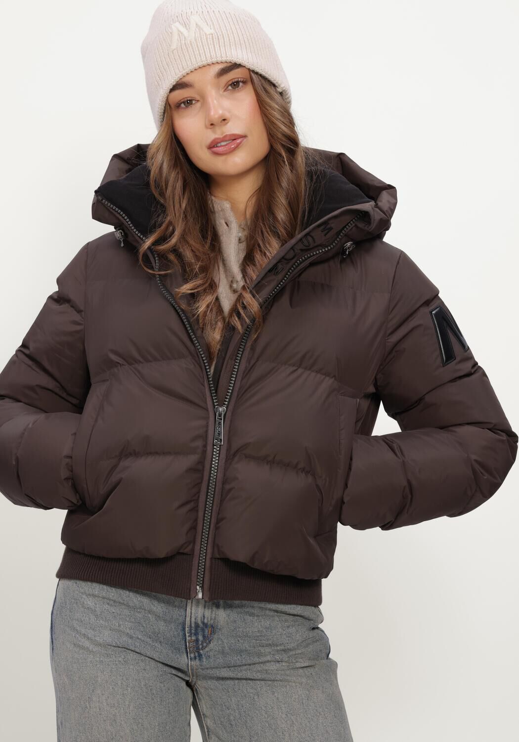 Bruine MOSCOW Gewatteerde jas 22A-08-FUSSY - large