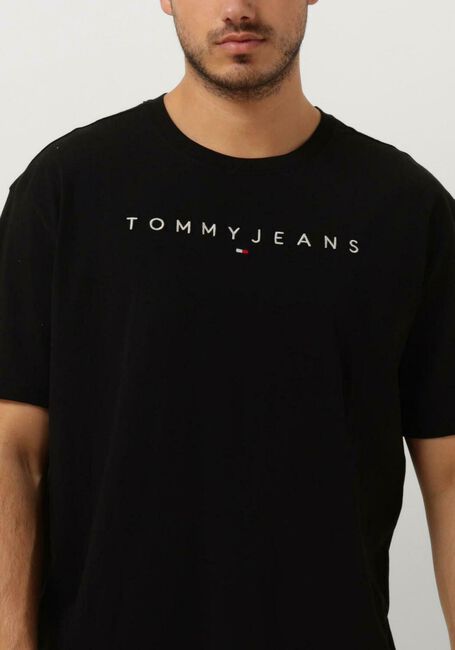Zwarte TOMMY JEANS T-shirt TJM REG LINEAR LOGO TEE EXT - large
