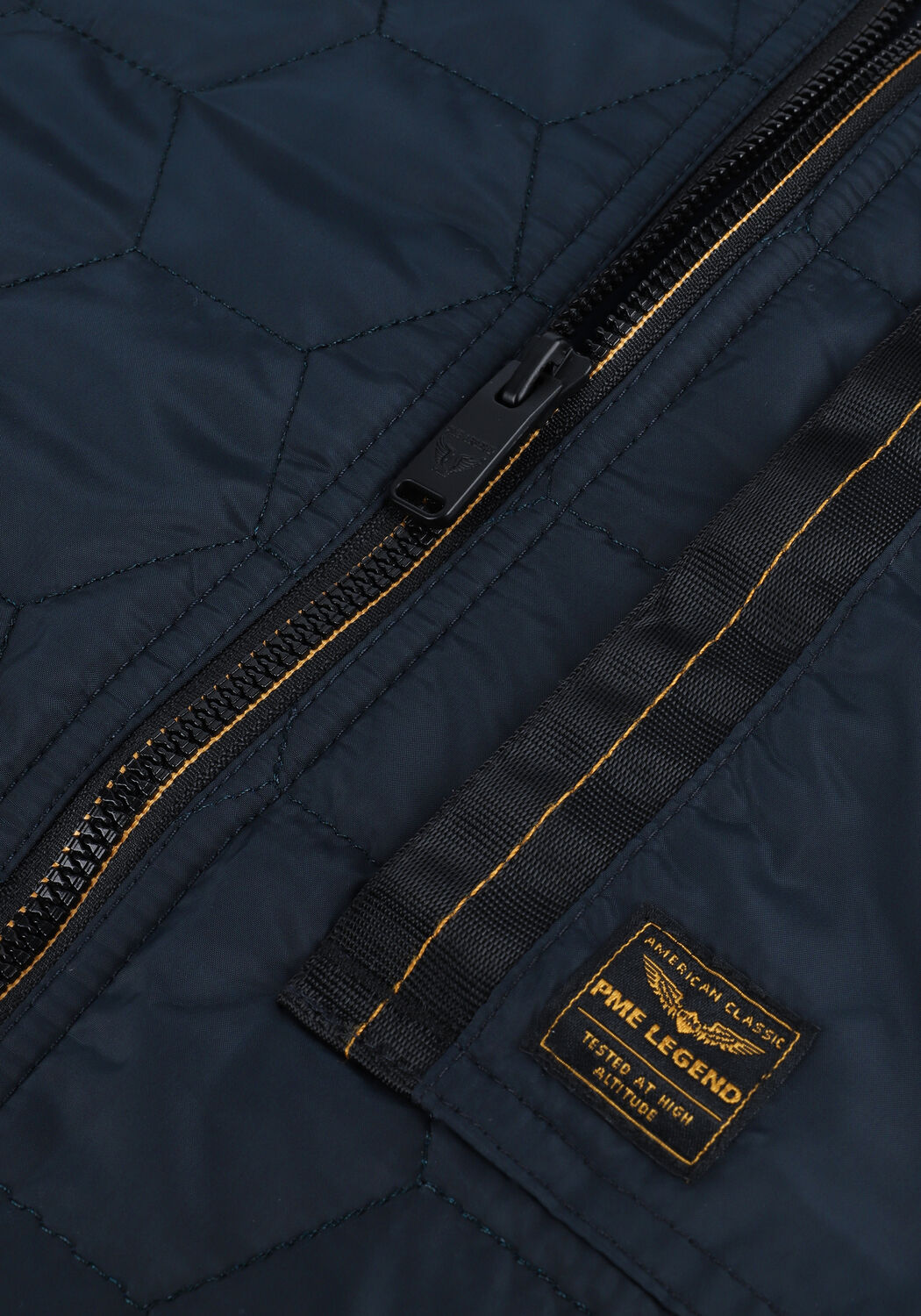 Donkerblauwe PME LEGEND Gewatteerde jas BOMBER JACKET RAIDER II TAFFETAR - large