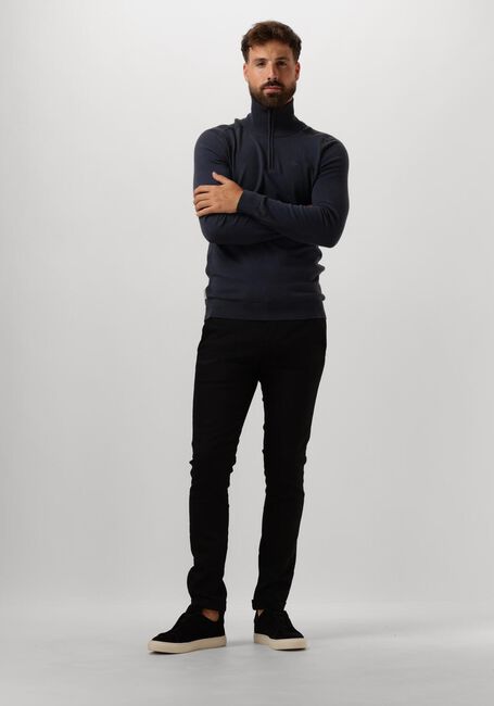 CAST IRON Pull HALF ZIP COLLAR ESSENTIAL COTTON STRETCH en bleu - large