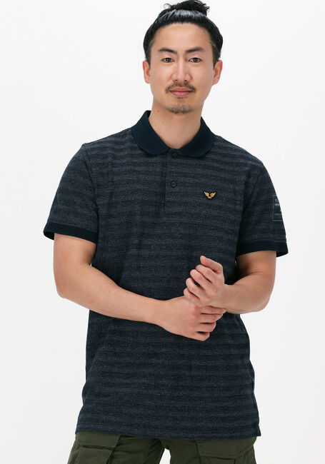 PME LEGEND Polo SHORT SLEEVE POLO JACQUARD PIQUE Bleu foncé - large