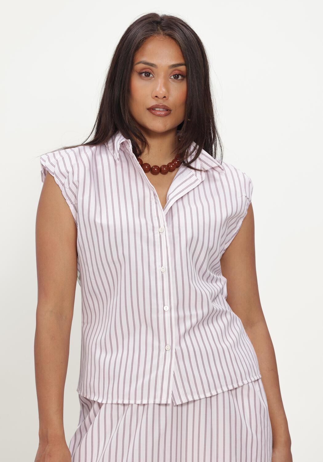 Roze NEO NOIR Tops & T-shirts ISELLA DOUBLE STRIPE TOP - large