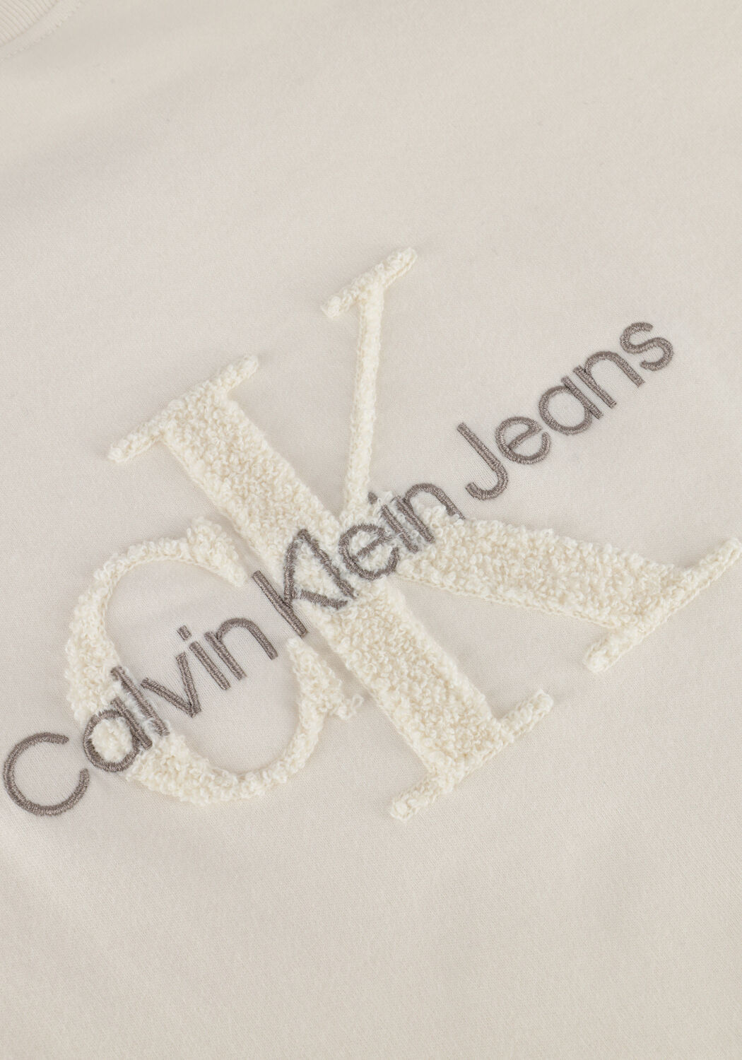 CALVIN KLEIN T-shirt CHENILLE MONOLOGO TEE en blanc - large