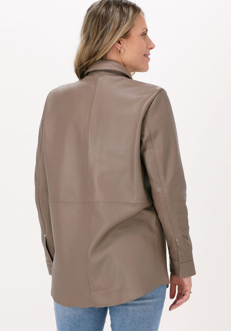 GOOSECRAFT Veste en cuir GIN TONIC BLOUSE en taupe - large