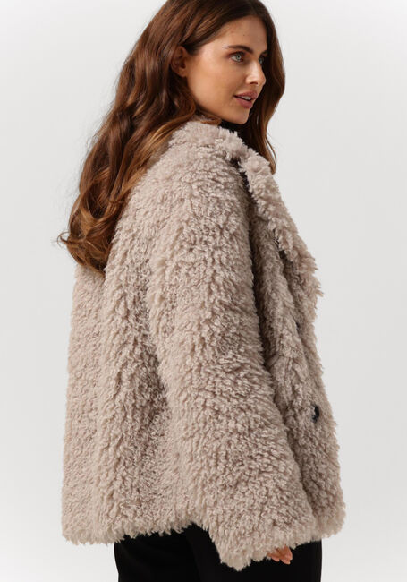 BEAUMONT Manteau Teddy CURLY SHORT COAT en taupe - large
