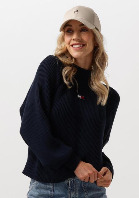 TOMMY JEANS Pull TJW BADGE MOCKNECK SWEATER en bleu - large