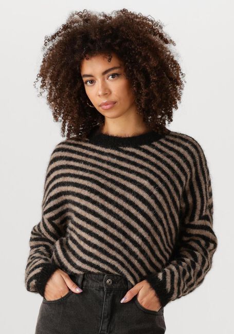 BY-BAR Pull DIAGONAL NATURAL PULLOVER en noir - large