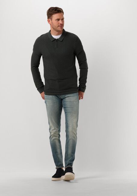 CAST IRON Polo LONG SLEEVE POLO COTTON MODAL en vert - large