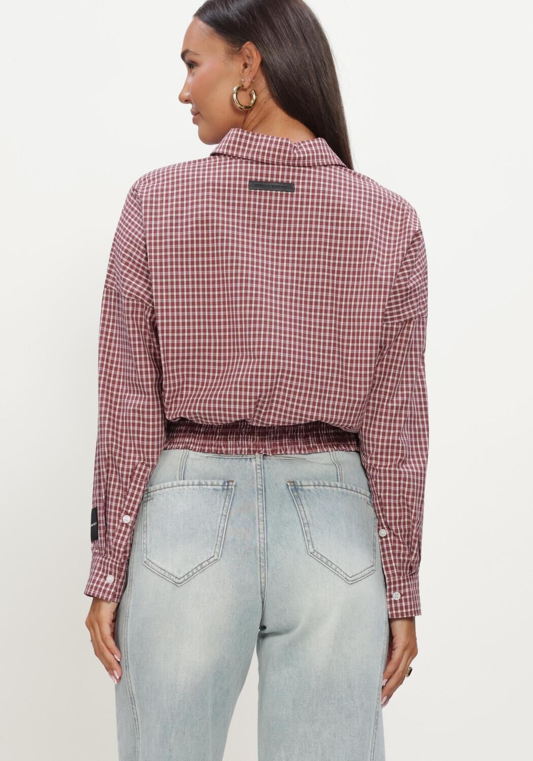 HAUTE L'AMITI&Eacute; MUSA CHECK SMOCK SHIRT Hauts & T-shirts en rouge - large