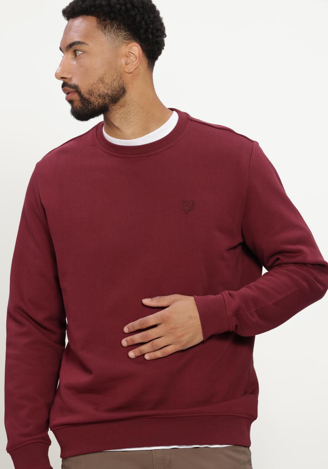 LYLE & SCOTT Pull SUPERFINE CREW NECK SWEATSHIRT Bordeaux - large