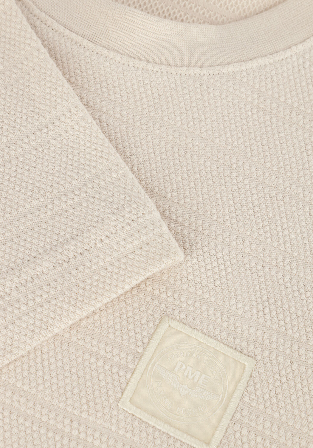 Beige PME LEGEND T-shirt SHORT SLEEVE R-NECK JACQUARD STRIPES - large