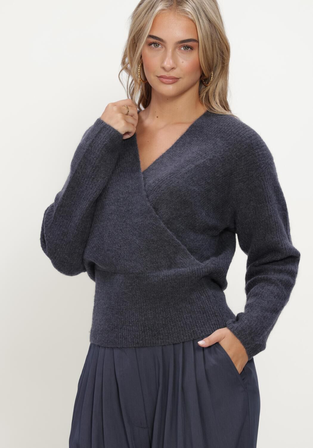 MSCH COPENHAGEN Pull MSCHBONDIE HOPE V PULLOVER Gris fonc&eacute; - large