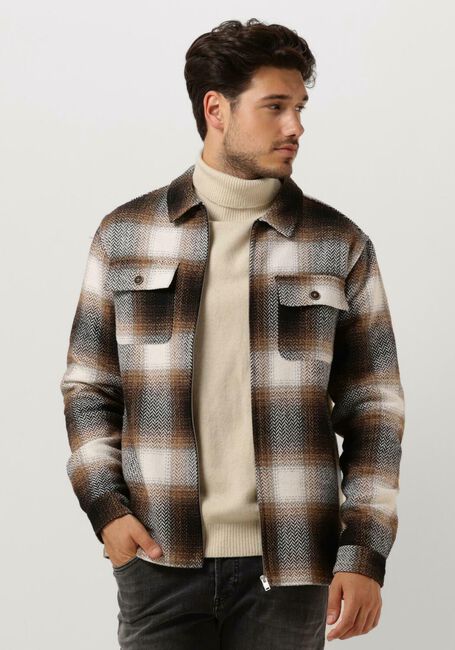 ANERKJENDT Surchemise AKOSCAR CHECK OVERSHIRT en marron - large