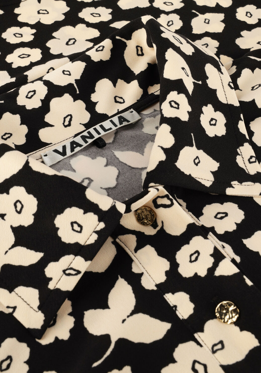 Zwarte VANILIA  FLORAL POLO - large