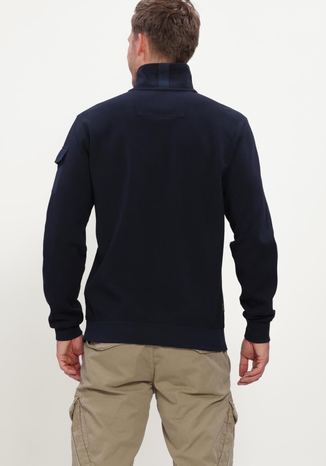PME LEGEND Pull HALF ZIP COLLAR INTERLOCK JERSEY Bleu fonc&eacute; - large