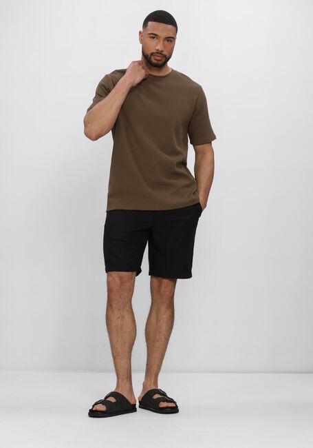 Zwarte ANERKJENDT Korte broek AKJAMES COT-LINNEN-VIS SS SHORT - large