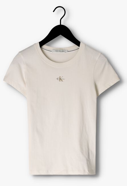 CALVIN KLEIN T-shirt MICRO MONOLOGO SLIM FIT TEE Blanc - large